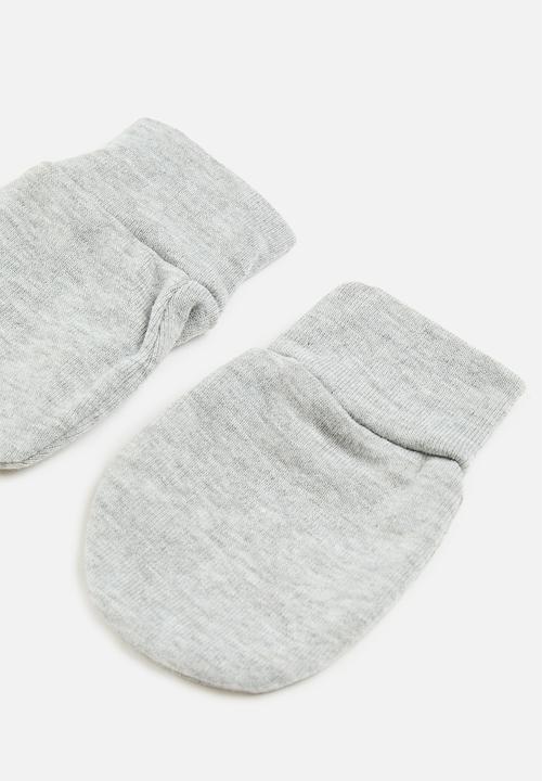 Pop Candy - Baby beanie & mittens set - grey