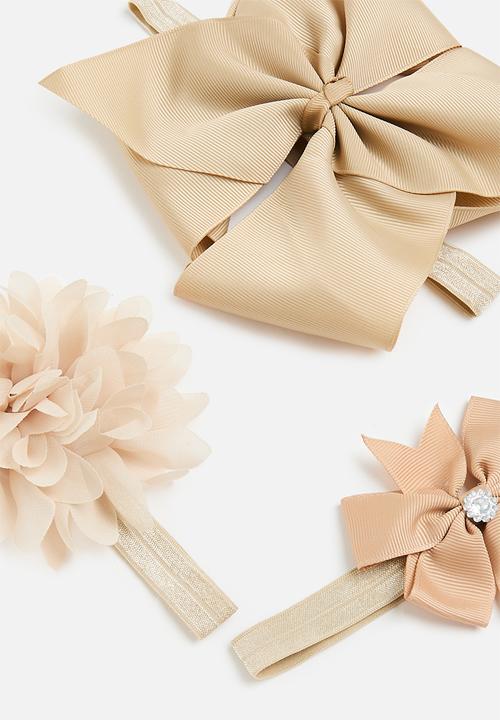 Pop Candy - 3 Pack bowknot headbands - brown