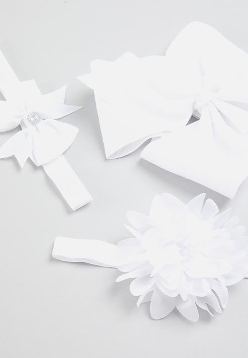 Pop Candy - Girls 3 pack bowknot heandbands - white