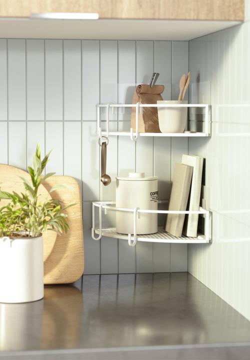 Umbra - Cubiko corner shower bin set of 2 - white