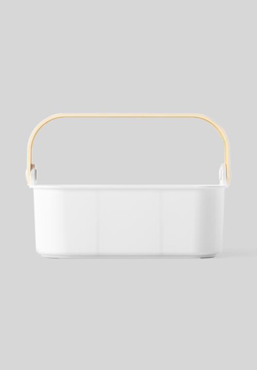 Umbra bellwood stackable bins (28cm) - white & natural