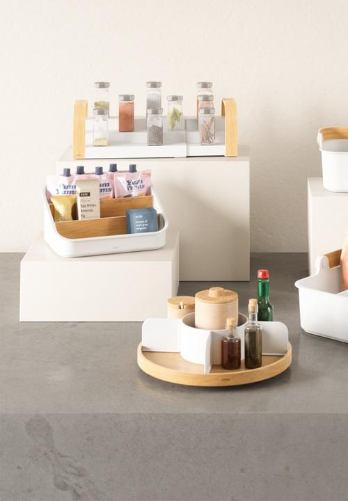 Umbra - Umbra bellwood stackable bins (28cm) - white & natural