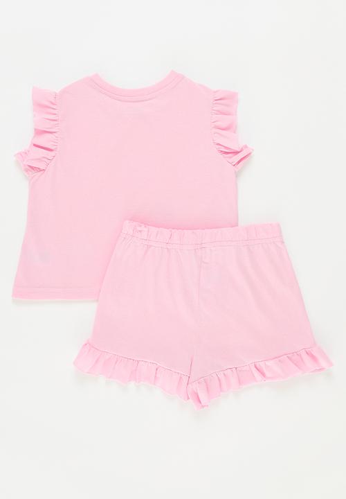 Pop Candy - Printed pj set - pink & white