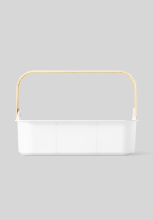 Umbra bellwood stackable bins (35cm) - white & natural