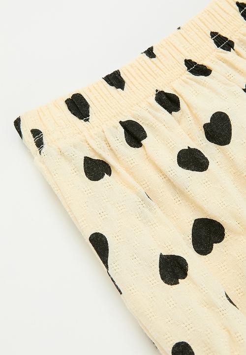 Pop Candy - Polka dot cami and bloomer set - ecru and black