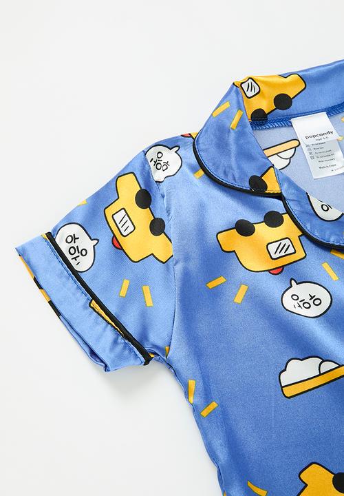 Pop Candy - Contrast piping pj's - blue multi