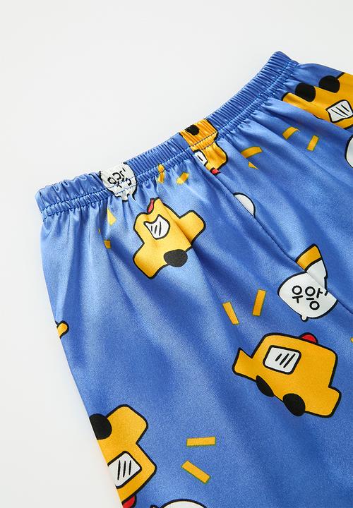 Pop Candy - Contrast piping pj's - blue multi