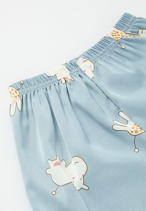 Pop Candy -  Contrast piping pj's - blue
