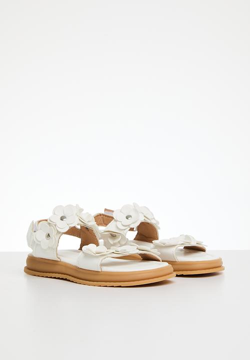 Pop Candy - Flower decor sandals - white