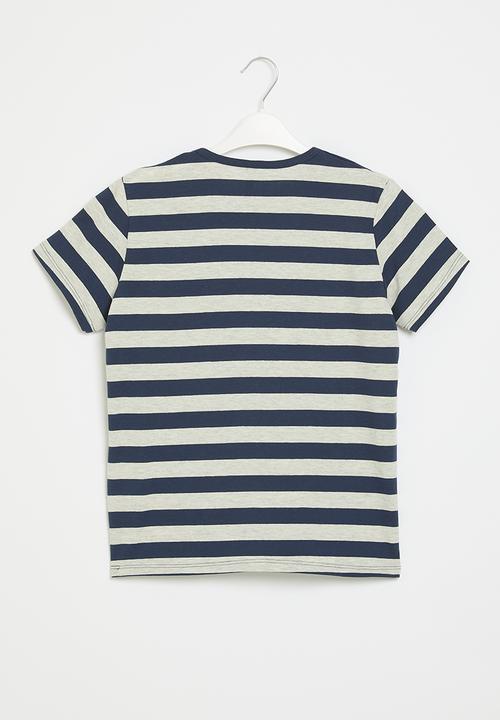HAILYS - T-shirt - white marl & navy