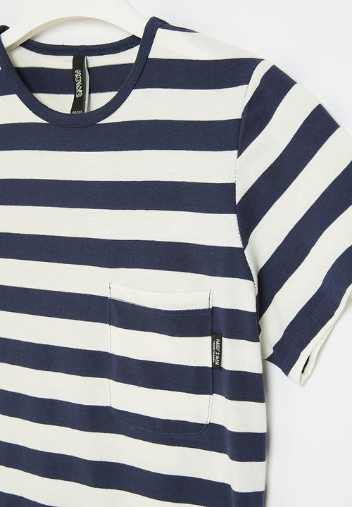 HAILYS - T-shirt - off white & navy