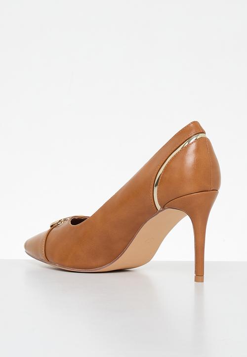 POLO - Toe cap circle trim pointy stiletto - tan