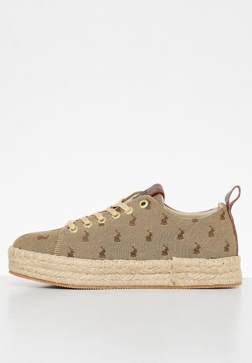 POLO - Espadrille lace up - stone