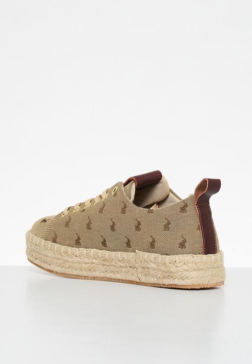 POLO - Espadrille lace up - stone