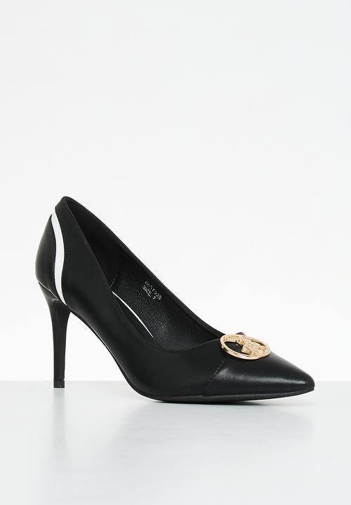 POLO - Toe cap circle trim pointy stiletto - black