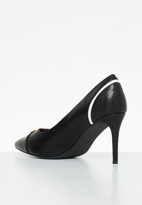 POLO - Toe cap circle trim pointy stiletto - black