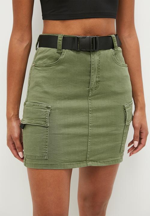 HAILYS - Belted mini skirt - khaki