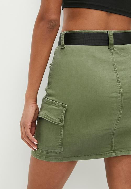 HAILYS - Belted mini skirt - khaki