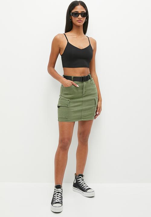 HAILYS - Belted mini skirt - khaki