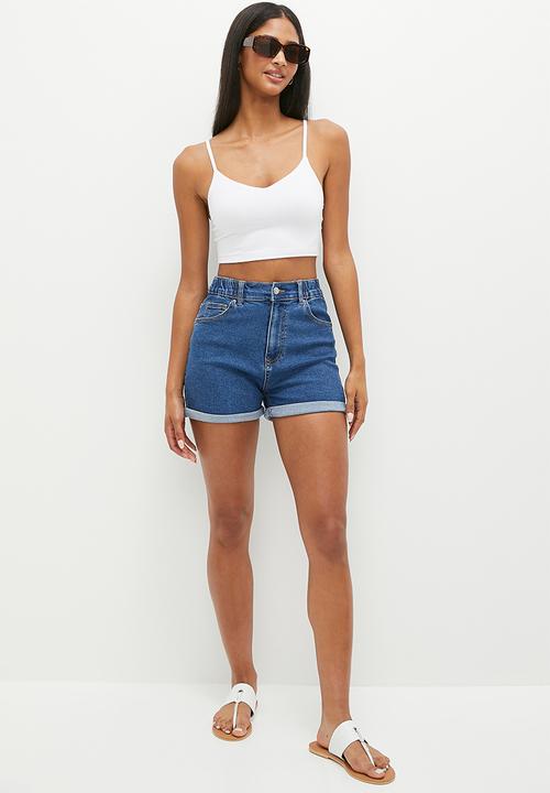 HAILYS - Denim shorts - mid blue