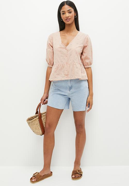 HAILYS - Puff sleeve blouse - rose
