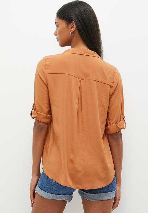HAILYS - Collared 1/2 sleeve blouse - hazel