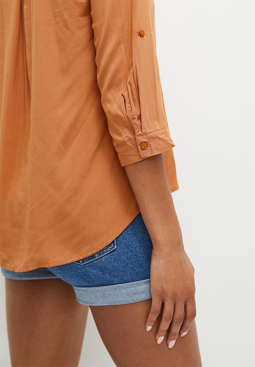 HAILYS - Collared 1/2 sleeve blouse - hazel