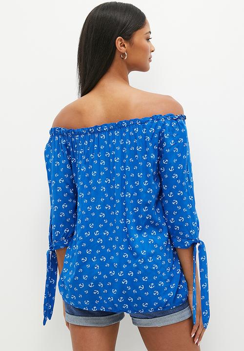 HAILYS - Spotted 1/2 sleeve t-shirt - royal blue