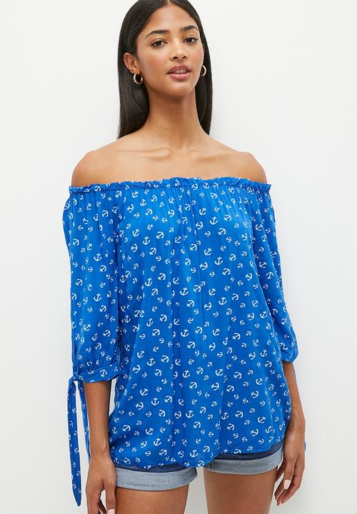 HAILYS - Spotted 1/2 sleeve t-shirt - royal blue