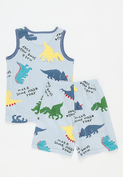 Pop Candy - Dino print pj set - blue