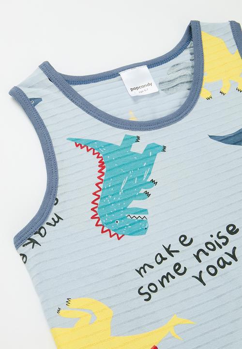 Pop Candy - Dino print pj set - blue