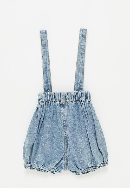Pop Candy - Baby suspender shorts - blue
