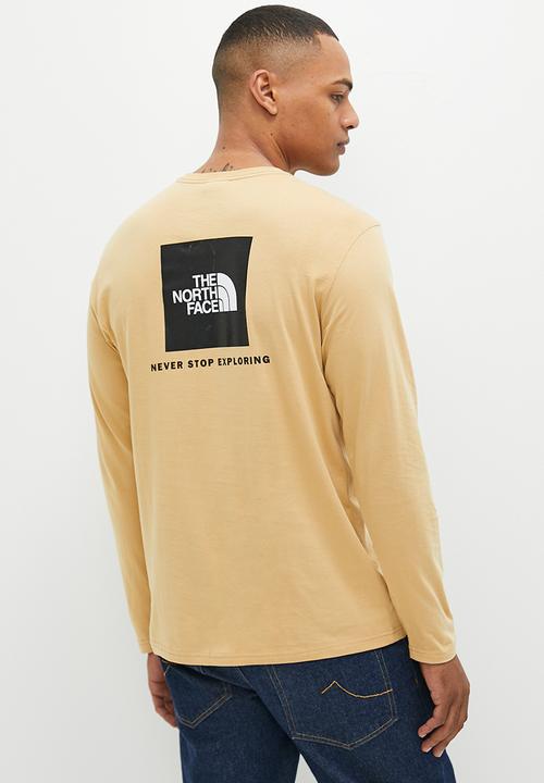 The North Face - M long sleeve red box tee - eu - khaki stone 