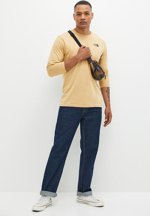 The North Face - M long sleeve red box tee - eu - khaki stone 