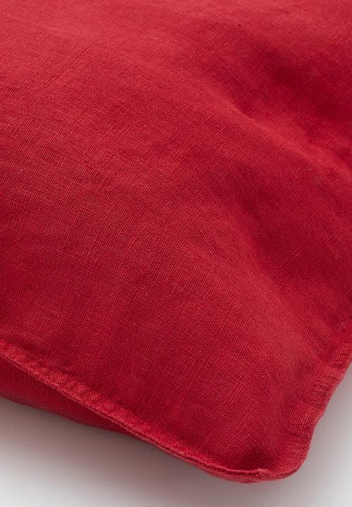 H&M - Washed linen cushion cover - red
