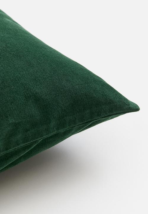 H&M - Cotton velvet cushion cover - dark green 