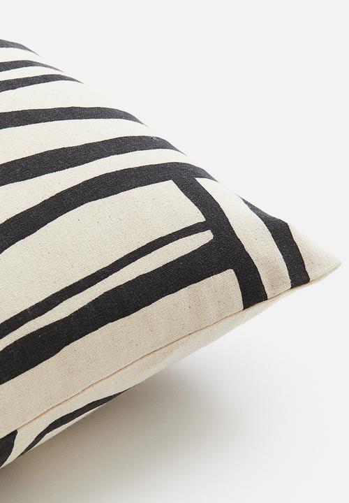 H&M - Patterned cushion cover - anthracite grey patterned