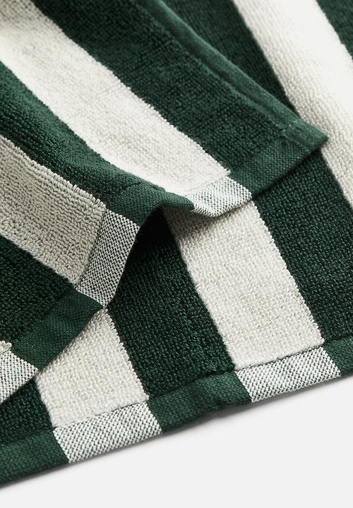 H&M - Striped guest towel - dark green striped