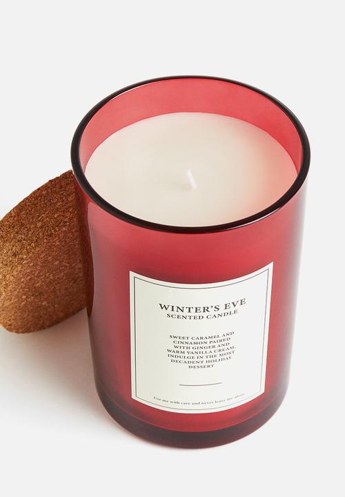 H&M - Large cork-lid scented candle - red winter's eve