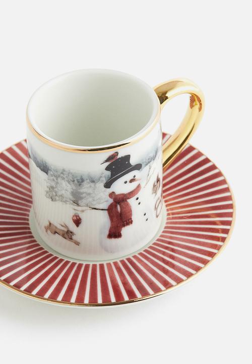 H&M - Gift-boxed 2-pack espresso cups & saucers - red christmas motif 