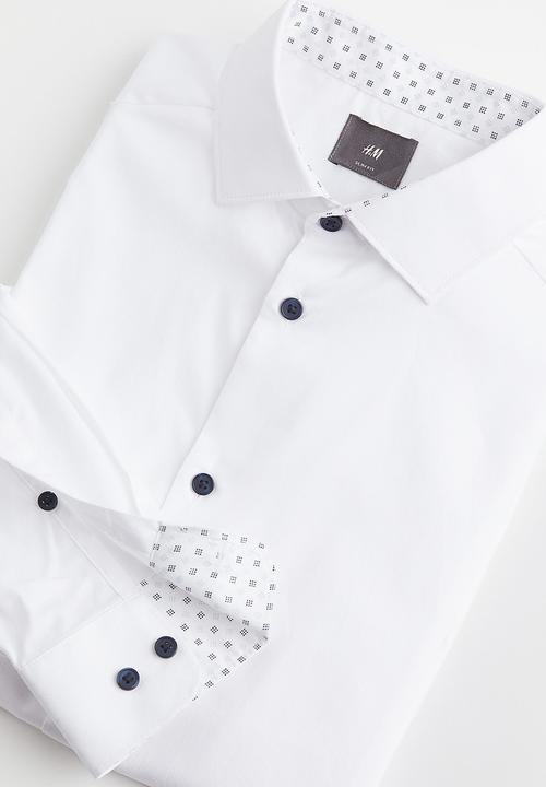 H&M - Slim fit premium cotton shirt - white
