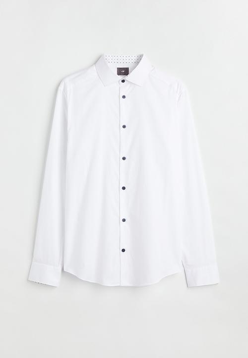 H&M - Slim fit premium cotton shirt - white