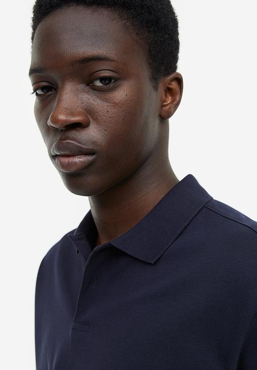 H&M - Regular fit cotton polo shirt -  dark blue