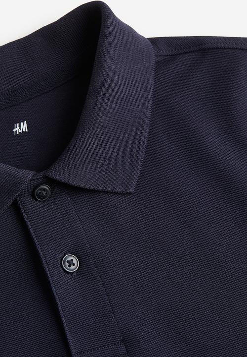 H&M - Regular fit cotton polo shirt -  dark blue