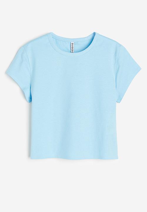 H&M - Cotton jersey t-shirt - light blue 