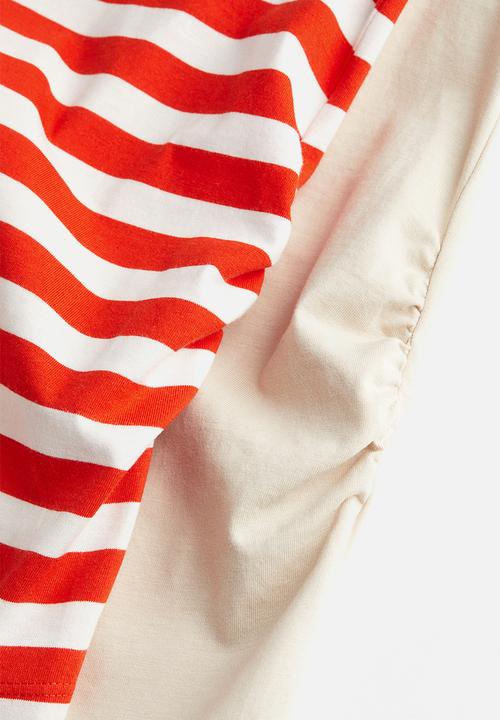 H&M - Mama 2-pack jersey tops - red/striped 