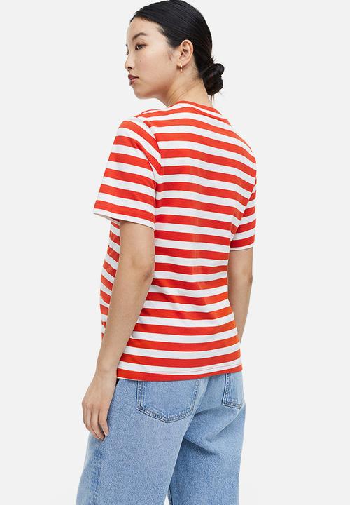 H&M - Mama 2-pack jersey tops - red/striped 