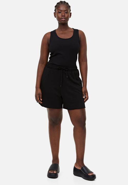 H&M - Ribbed cotton vest top - black