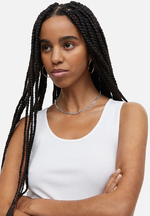 H&M - Ribbed cotton vest top - white