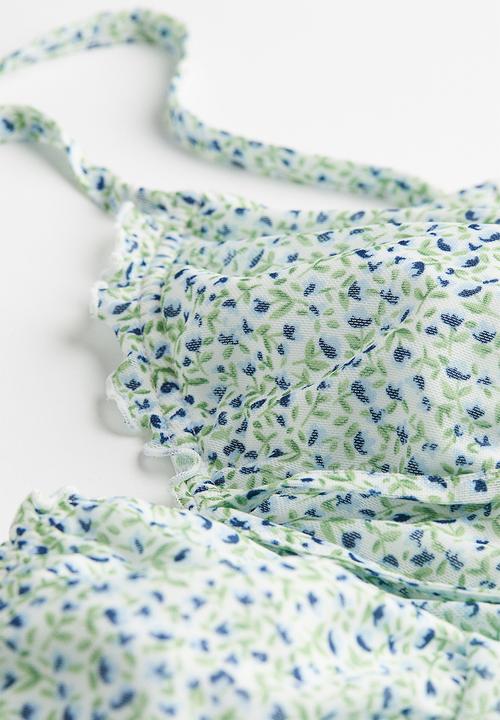 H&M - Draped dress - light green floral 